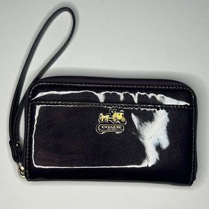 Coach | Zip Around Wristlet Wallet - Patent Dark Purple